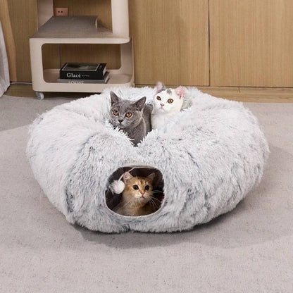 ZipUP Donut Cat Bed with Tunnel