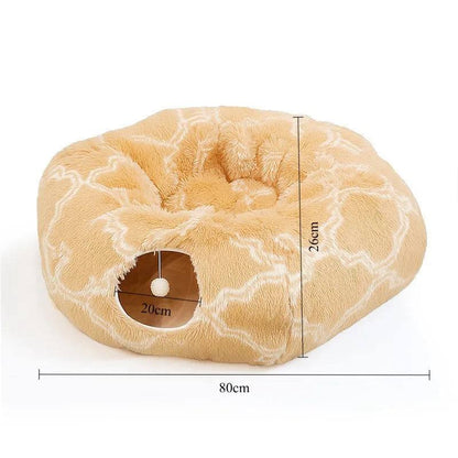 ZipUP Donut Cat Bed with Tunnel