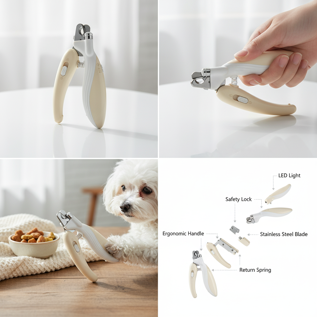 LED light glow pet nail clippers